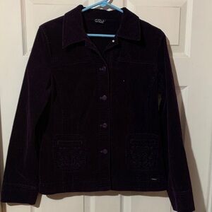French Dressing Women's Dark Purple Corduroy Jacket